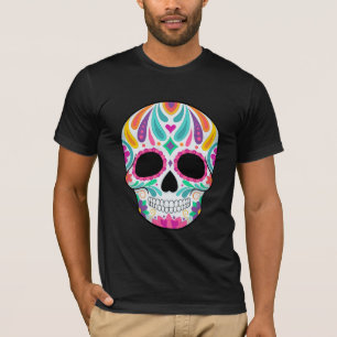 Camiseta Fantástico cráneo de azúcar con flores