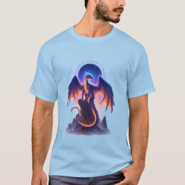 Camiseta Fantástico dragón majestuoso posado en la montaña