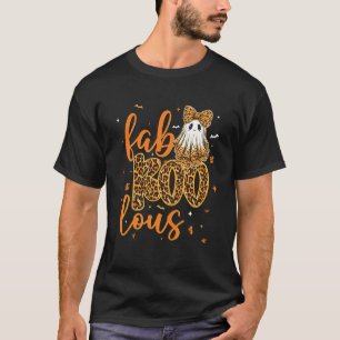 Camiseta Fantástico Fantasma de Lazo Coqueto Divertido Leop