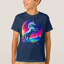 Camiseta Fantástico Niño Salvaje de Unicornio Colorido