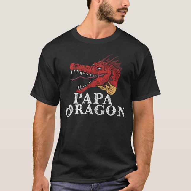 Camiseta Fantástico papá Dragon teme fantasía de dragón pap (Anverso)