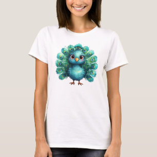Camiseta Fantástico pavo real azul adorable
