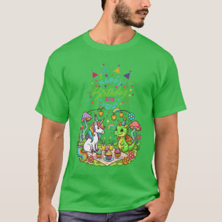 Camiseta Fantástico Unicornio de Cumpleaños y Dragón Mágico