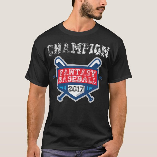 Camiseta Fantasy Baseball Design Champion team baseball hea (Anverso)