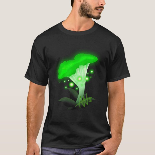 Camiseta Fantasy Chanterelle Gslow Green Mushroom (Anverso)