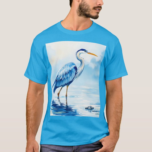 Camiseta Fantasy Cuidad de pájaro azul acuática (Anverso)