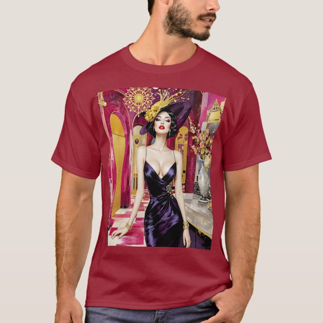 Camiseta Fantasy Cute Art Deco Lady (Anverso)