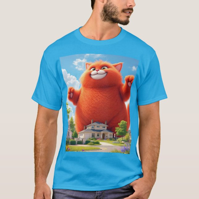 Camiseta Fantasy Cute Big Naranja Cat (Anverso)
