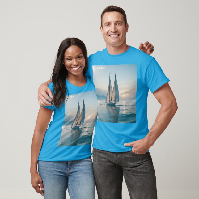 Camiseta Fantasy Cute Bote Sea Sun (Unisexo)
