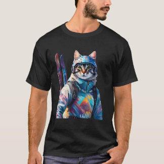 Camiseta Fantasy Cute Cat Alpine Skis