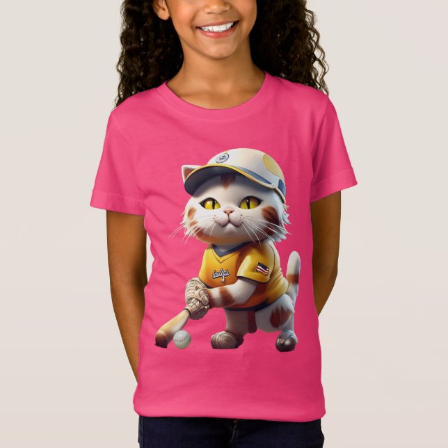 Camiseta Fantasy Cute Cat Softball Uniforme (Anverso)