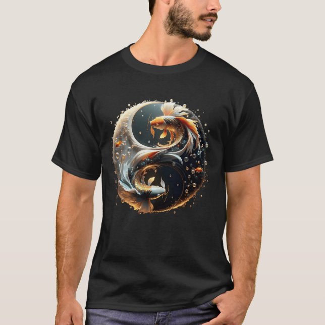 Camiseta Fantasy Cute Koi Yin Yang (Anverso)