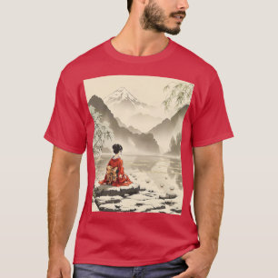 Camiseta Fantasy Cute Lake Flowers Chica