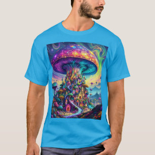 Camiseta Fantasy Cute Mushroom Cielos arcoiris