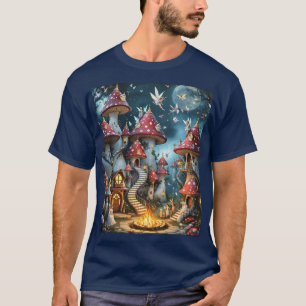 Camiseta Fantasy Cute Mushroom Forest Realm