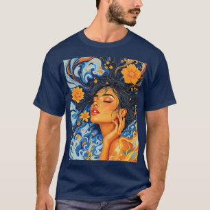Camiseta Fantasy Cute Naranja Chica azul