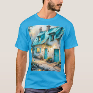 Camiseta Fantasy Cute Old Blue House