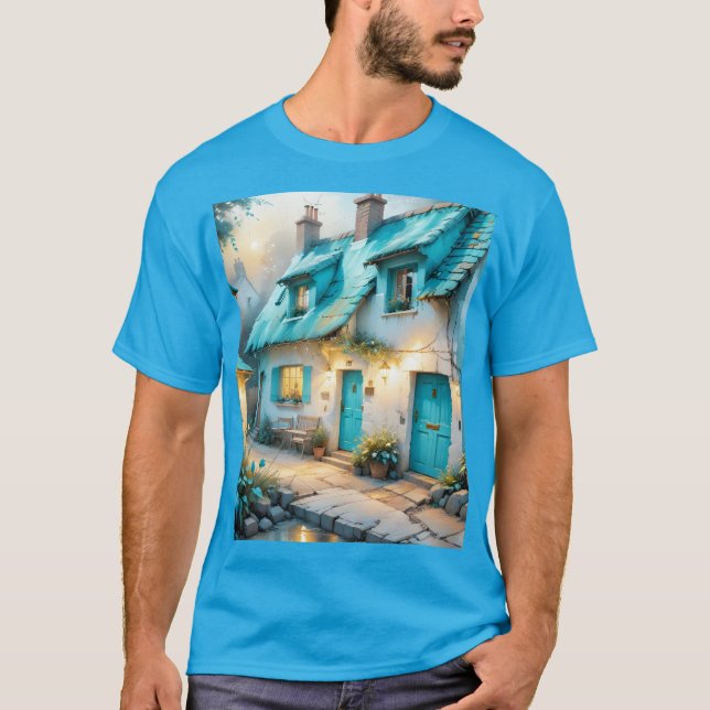 Camiseta Fantasy Cute Old Blue House (Anverso)