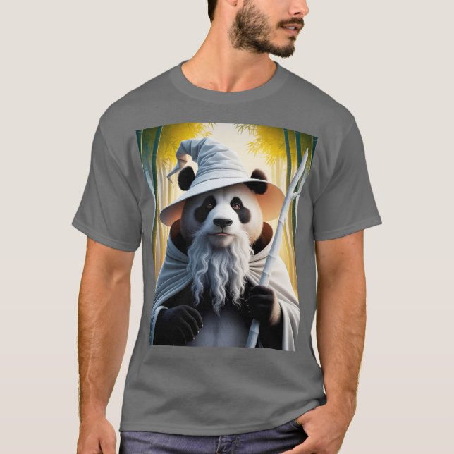 Camiseta Fantasy Cute Old Panda Wizard (Anverso)