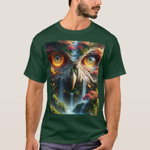 Camiseta Fantasy Cute Owl Waterfall Treys