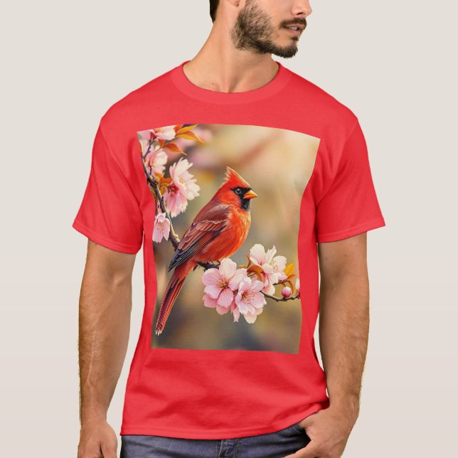 Camiseta Fantasy Cute Red Bird Cherry (Anverso)