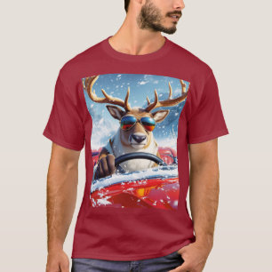 Camiseta Fantasy Cute Reindeer Car Winter