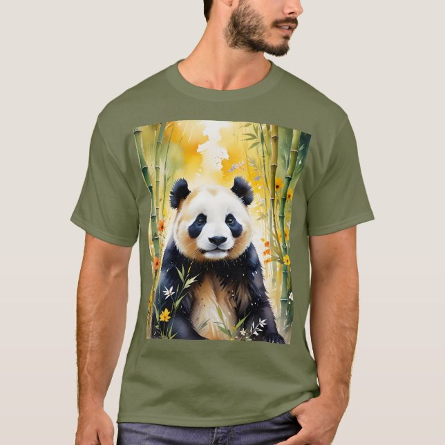Camiseta Fantasy Cute Sad Panda Forest (Anverso)