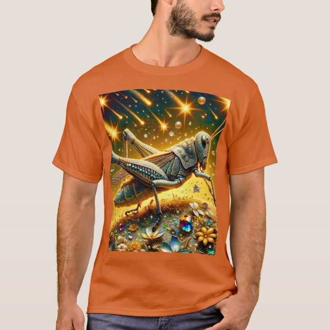 Camiseta Fantasy Cute Sequin Grasshopper Stars (Anverso)