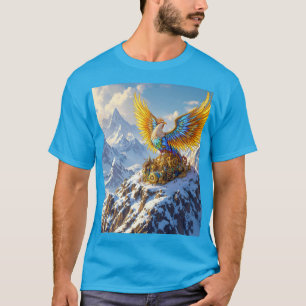 Camiseta Fantasy Cute Steampunk Mountains Phoenix