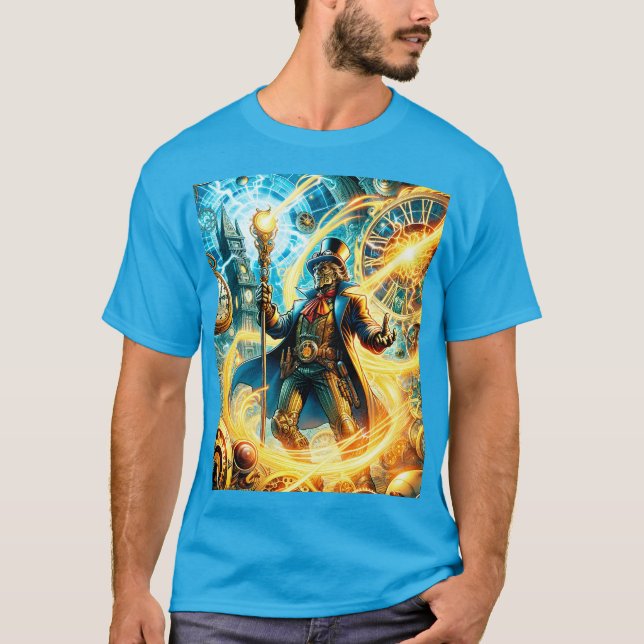 Camiseta Fantasy Cute Steampunk Time Wizard (Anverso)