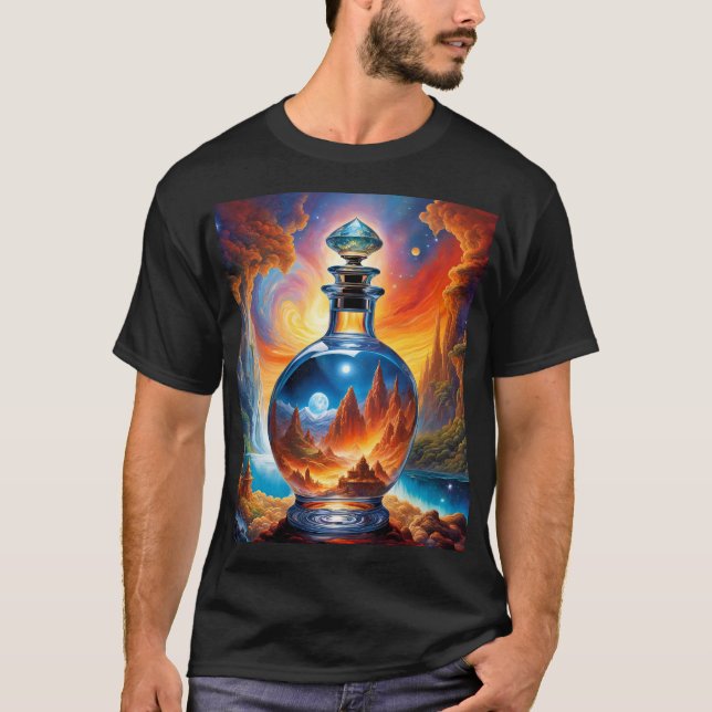 Camiseta Fantasy Cute Vivid Botella Fire Space (Anverso)