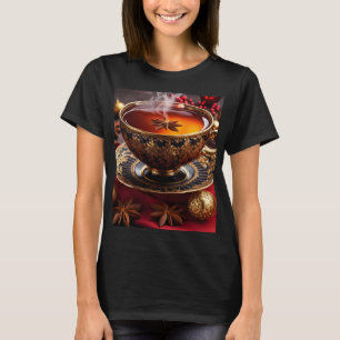 Camiseta Fantasy Cute Vivid Cup Tea Navidades