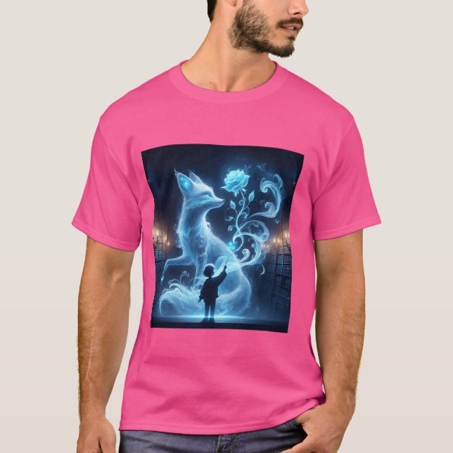 Camiseta Fantasy Cute Young Blue Wizard (Anverso)