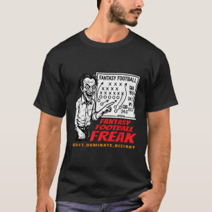 Camiseta Fantasy Football Freak Draft Dominar Destruir Duro