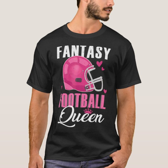 Camiseta Fantasy Football Queen for Women Crown Winner Cham (Anverso)