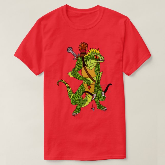 Camiseta Fantasy Lizardman Warrior (Diseño del anverso)