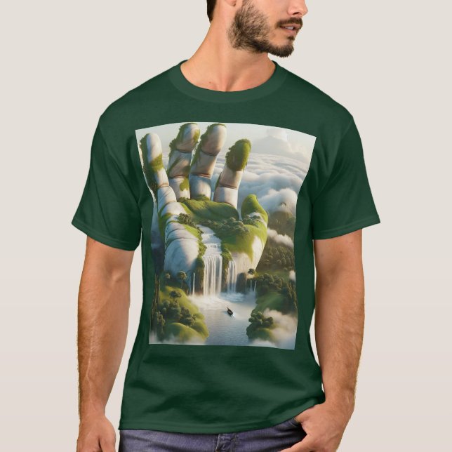 Camiseta Fantasy Nubes de bosque de manos cortas (Anverso)