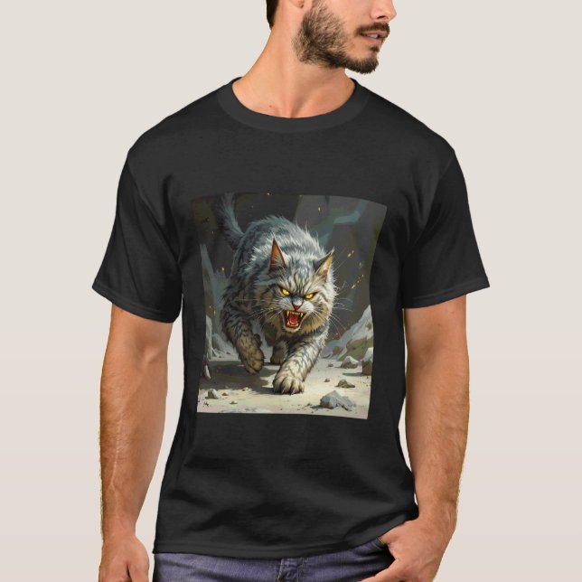 Camiseta Fantasy Rocks Gato Enojado (Anverso)