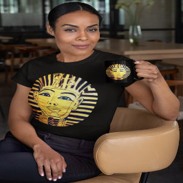Camiseta Faraón de estilo egipcio negro y oro