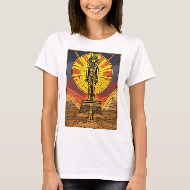 Camiseta Faraón levantando el sol (Anverso)