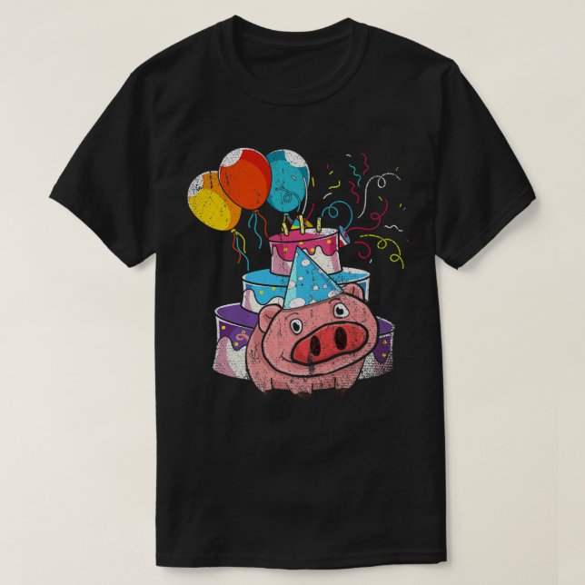 Camiseta Farm Animal Birthday Party Pig Lover Farmer Cute P (Diseño del anverso)