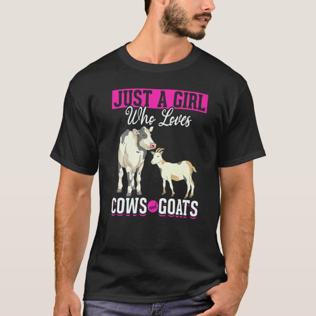 Camiseta Farm Animal  Girls Farmer Women Farming Goat Cow (Anverso)