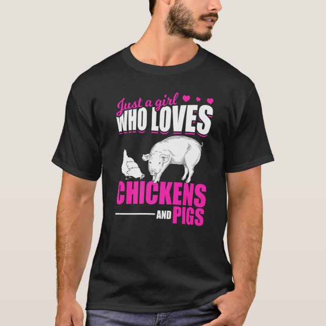 Camiseta Farm Animal  Girls Farmer Women Farming Pig Chicke (Anverso)