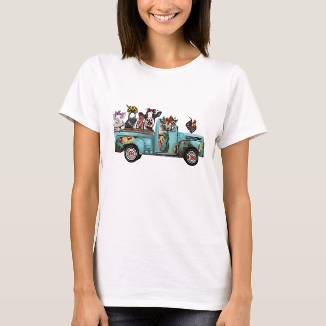 Camiseta Farm Animal Truck Shirt For Birthday Gift For (Anverso)