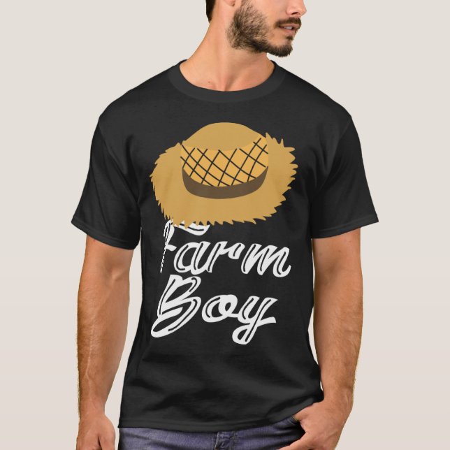 Camiseta Farm Boy Farmer s Straw Hat Graphic (Anverso)