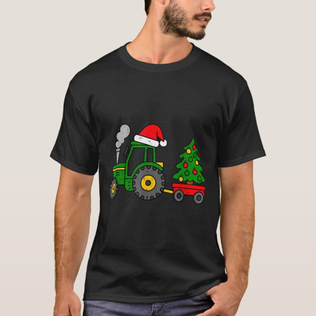 Camiseta Farm Christmas Tractor Tree Xmas Truck Boys Kids T (Anverso)
