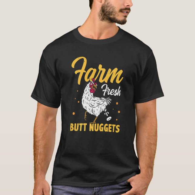 Camiseta Farm Fresh Butt Nuggets Agriculteur Tractor Driver (Anverso)