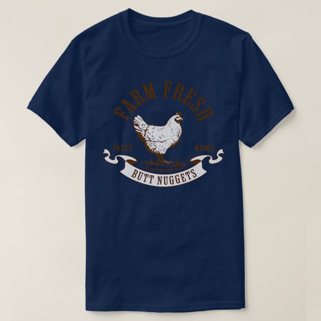 Camiseta Farm Fresh Butt Nuggets Funny Chicken Egg Farmer W (Diseño del anverso)