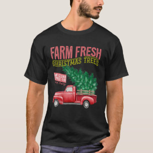 Camiseta Farm Fresh Christmas Red Truck Vintage Xmas Farmer