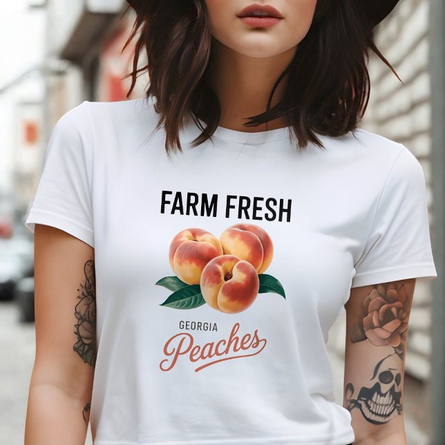 Camiseta Farm Fresh Georgia Peaches Peach Fruit Lover (Subido por el creador)